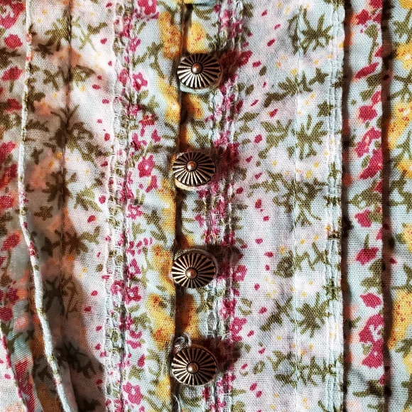 Anthropologie Maeve Gelise Pleated Floral Blouse S/P - Picture 5 of 9